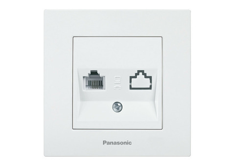 Розетка телефонная Panasonic Karre Plus WKTT0402-2WH RJ11 двухместная белая