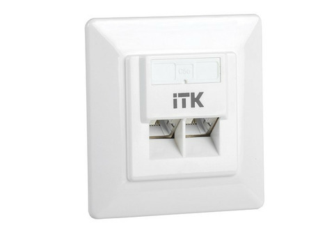 Розетка компьютерная ITK CS2-1C06U-2-1 RJ45 UTP 2 порта белая