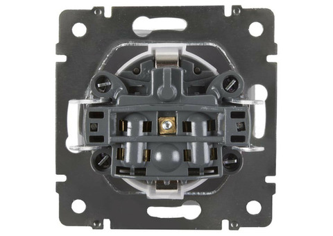 Механизм розетки Werkel WL07-SKGS-01-IP44 одноместный с заземлением и защитными шторками серо-коричневый