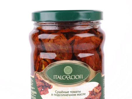 Томаты ITALCARCIOFI сушенные в масле (ч/в 260 г) 530 г по оптовым ценам