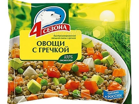 Овощная Смесь Овощи с гречкой 4 сезона с/м 400 г Кол-во штук в коробке - 20 шт по оптовым ценам