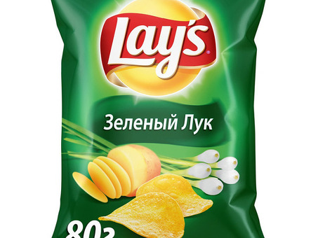 Чипсы LAYS МОЛОДОЙ ЗЕЛЕНЫЙ ЛУК 80 г по оптовым ценам