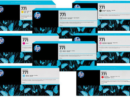 Картридж HP 771 комплект (M, Y, PK, MK, LG, LC, LM, R) 8 штук x 775мл