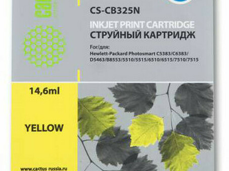 Картридж струйный Кактус CS-CB325N (CS-CB325) 178XL Номер желтый (14,6 мл) для HP PS B8553/C5383/C6383/D5463 (CS-CB325N(CS-CB325))