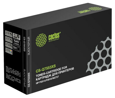 Картридж лазерный Кактус CS-Q7553XS Black ( 7000 стр.) для HP P2014/P2015/M2727 (CS-Q7553XS)