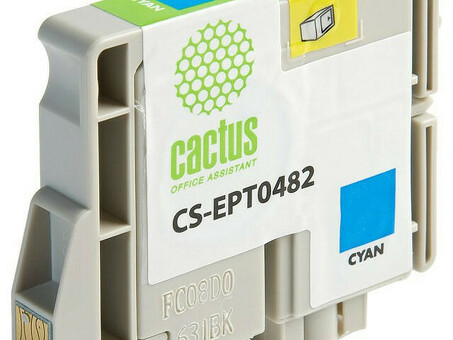 Картридж струйный Cactus CS-EPT0482 голубой (14.4мл) для Epson Stylus Photo R200/R220/R300/R320/R340/RX500/RX600/RX620/RX640 (CS-EPT0482)