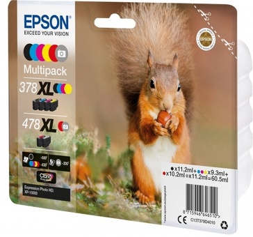 Картридж Epson Claria Photo HD Ink378XL, 478XL комплект (C,M,Y,K,R,G) (C13T379D4020)