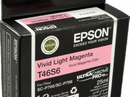 Картридж Epson UltraChrome Pro 10 Ink T46S6 ( vivid light magenta ), 25 мл (C13T46S600)