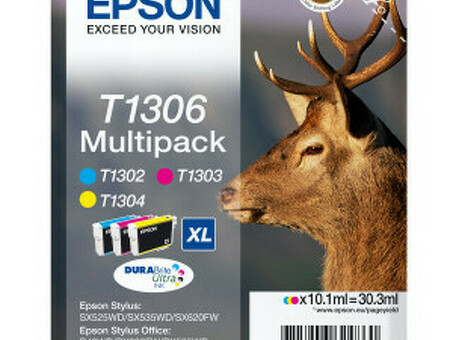 Картридж Epson DURABrite Ultra Ink T1306 набор (С,M,Y), 3 x 10,1 мл (C13T13064012)