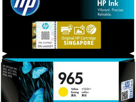 Картридж HP 965 Original Ink Cartridge (yellow), 11 мл (3JA79AA)