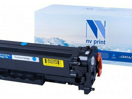 Картридж NVP совместимый NV-CE411A/CC531A/NV-718 Cyan универсальные для HP/Canon Color LaserJet 300 MFP M375nw/ 400 MFP M475dn/ 400 MFP M475dw/ 300 M351a/ 400 M451dn/ 400 M451dw/ 400 M451nw/ CP2024/ CP2024n/ CP2024dn/ CP2025/ CP2025n/ CP2025dn/ CP2026/ CP