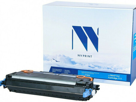 Картридж NVP совместимый NV-Q6471A/NV-711 Cyan универсальные для HP/Canon Color LaserJet 3600/ 3600dn/ 3600n/ LBP 5300 i-Sensys/ 5360/ MF 8450/ 9130/ 9170/ 9220/ 9220Cdn/ 9280/ 9280Cdn (4000k) (NV-Q6471A/711C)