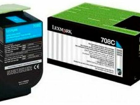 Тонер-картридж Lexmark 708C (cyan), 1000 стр. (70C80C0)