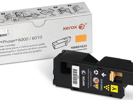 Тонер-картридж Xerox Toner Cartridge Phaser 6000, 6010, WorkCentre 6015 (yellow), 1000 стр. (106R01633)