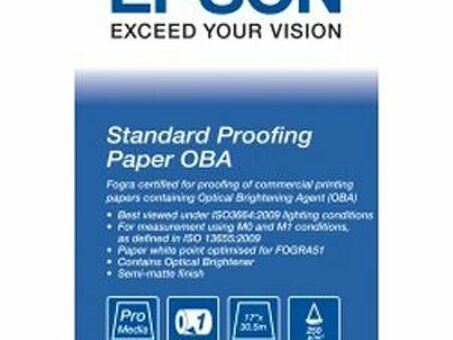 Бумага с покрытием Epson Standart Proofing Paper OBA, матовая, 250 г/кв.м, 432 мм, 30,5 м (C13S450187)