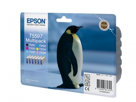 Картридж Epson T5597 комплект (BK,C,M,Y,LC,LM) 6шт (C13T55974010)