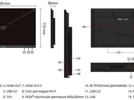 Интерактивная панель ViewSonic ViewBoard IFP5550-3 (VS18105)