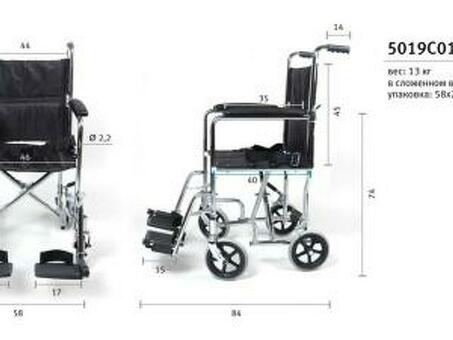 Кресло-каталка инвалидная, складная 5019C0103SF серия 5000 (Barry W3)