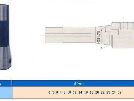 Патрон Фрезерный с хвостовиком R8 (7/16- 20UNF) для крепления инструмента с ц/хв d27мм