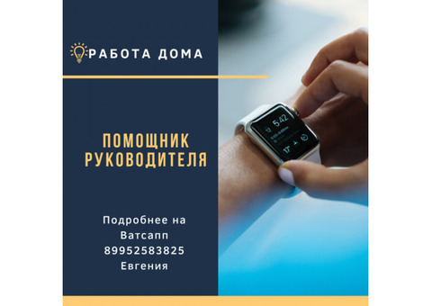 Помощник руководителя для работы на дому