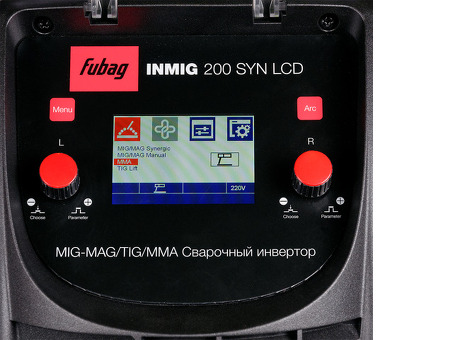 Сварочный полуавтомат инвертор FUBAG INMIG 200 SYN LCD с горелкой 38430.2