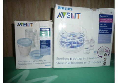 Стирилизатор для свч avent phillips+набор контейнеров avent