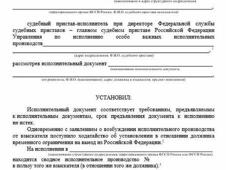 Ответ на постановление о возбуждении исполнительного производства