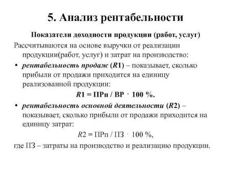 Что такое рентабельность продукции?