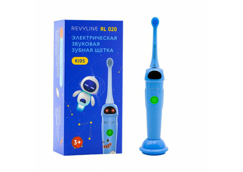 Звуковая щетка для детей в синем цвете Revyline RL 020 Kids к Новому году