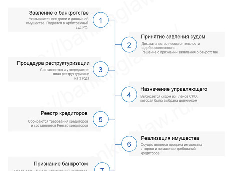 Пошаговый процесс банкротства