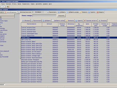 Программное обеспечение для управления товарными запасами для розничной торговли