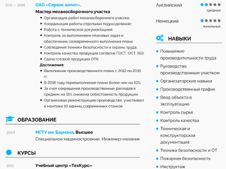 Образец резюме прораба - Создайте резюме с наградами прямо сейчас!