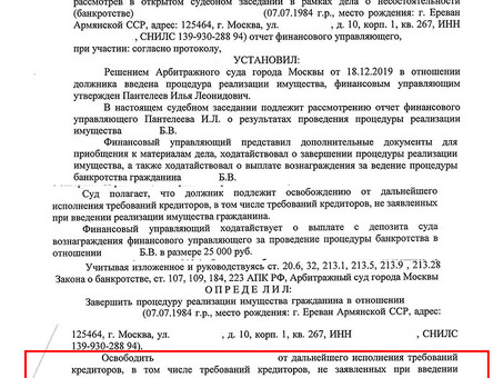 Рассмотрение отчета по банкротству физического лица: профессиональное финансовое управление