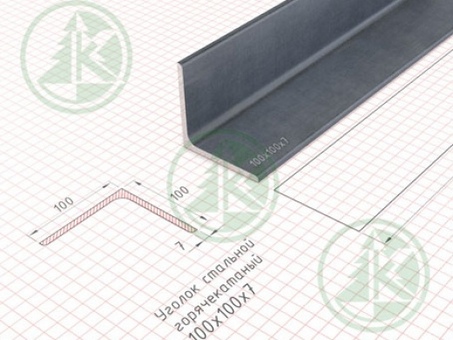 Металл и металлопрокат: уголок 100х100х5, вес 1 метр