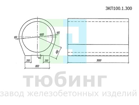 Купить ЗКПЦ 100 звено оголовка трубы цилиндрическое с плоским опиранием водопропускное по низкой цене