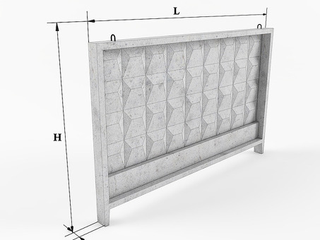 Купить бетонную панель ограждения ПЗ-1 по низкой цене в каталоге сайта