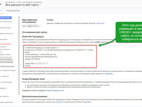 Как подключить свой сайт к Google Analytics