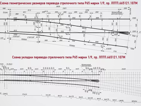 Стрелочный перевод Р65 типа 1/9. Проект ЛПТП.665121.107 - купить в Москве