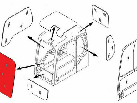 Стекло лобовое верхнее (триплекс) YA00001495 HITACHI серия ZAXIS-5G