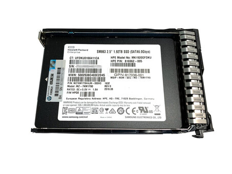 877788-B21 Твердотельный накопитель HPE 1,92 ТБ SATA 6G MU 2,5 дюйма SC DS G9/G10