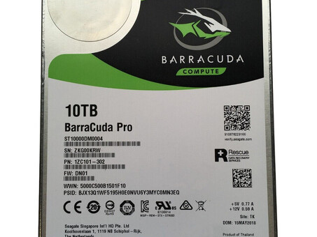 ST10000DM0004 Жесткий диск Seagate BarraCuda Pro 10 ТБ, 7,2 КБ, SATA-6G