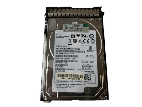 765453-B21 Жесткий диск HPE 1 ТБ, 6G SATA, 7,2 тыс., 2,5 дюйма, 512e SC