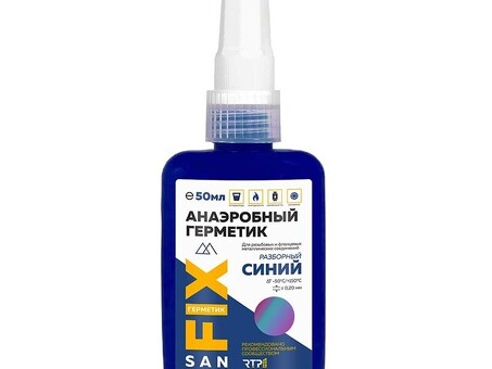 Гель-герметик SANFIX 50мл. до 3/4'', анаэробный уплотнительный, синий, флакон