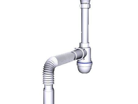 Сифон удлиненный для умывальника бутылочный АНИ C1005 1 1/4 с гибкой трубой 40