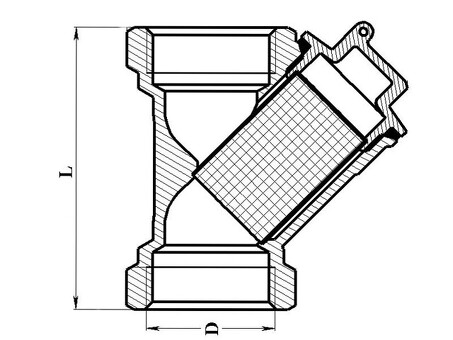 Фильтр сетчатый латунный DN 32 PN 16 муфта-муфта ЦВЕТЛИТ