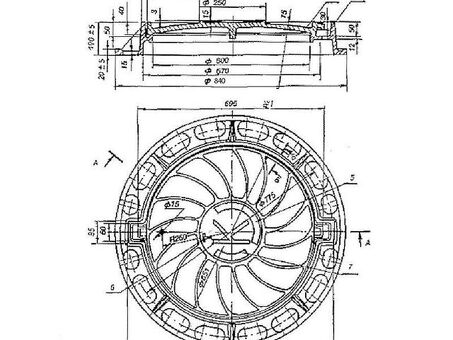 Люк чугунный Т (С250)-1-60 нагрузка 250кН