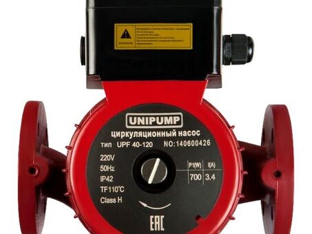 Насос циркуляционный с мокрым ротором UNIPUMP PN 10 110гр.UPF 32-120,L 220, 500Вт 1х220В 1 скорость фланцевый, 83924