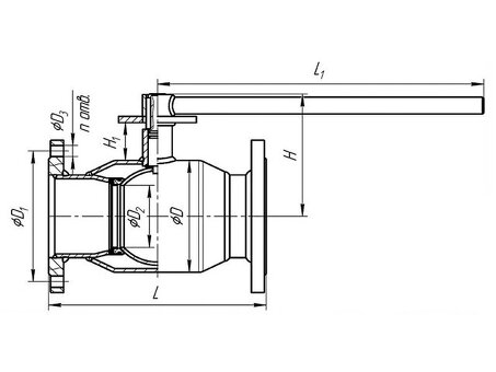 Кран стальной шаровой цельносварной TEMPER КШ.Ц.Ф, DN 150 PN 16, 380мм, стандартнопроходной, фланцевый с ручкой