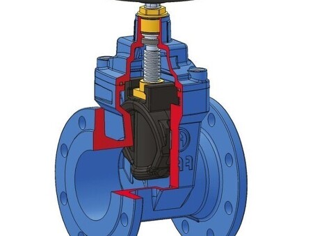 Задвижки чугунные FAF 6000100, DN 100, PN 16, с обрезиненным клином EPDM до 80гр