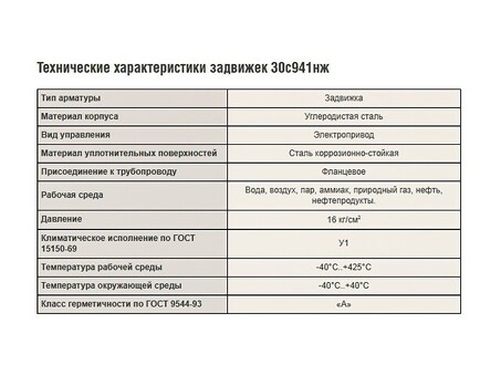 Задвижка стальная фланцевая 30с941нж, DN250 PN16 под привод тип ''Б'' класс А, L=450мм, САЗ